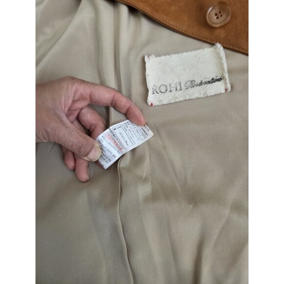 Rohi Restoration Korean Brand Lambskin Midi Jacket W/ Silk Lining Sz M. Caramel - Picture 6 of 9